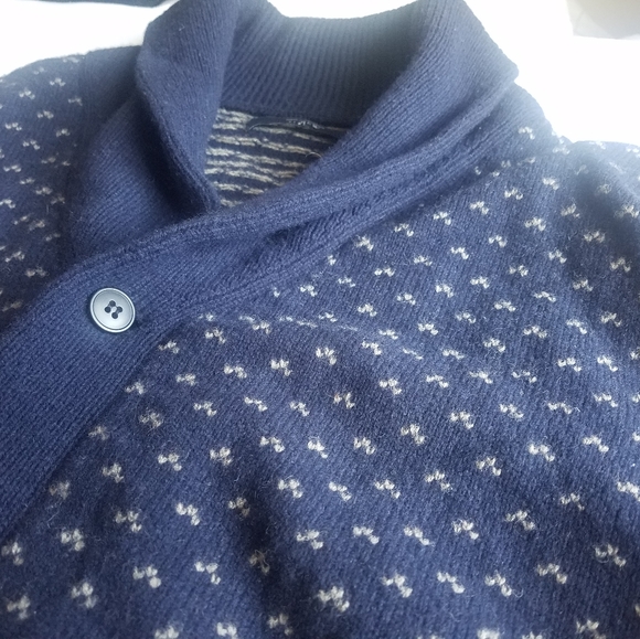 J Crew 100% Lambswool Cardigan Sweater Large Navy - Picture 1 of 6